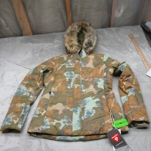 Obermeyer Jacket Womens 4 Green Camo Insulated Waterproof Tuscany II $279 NEW